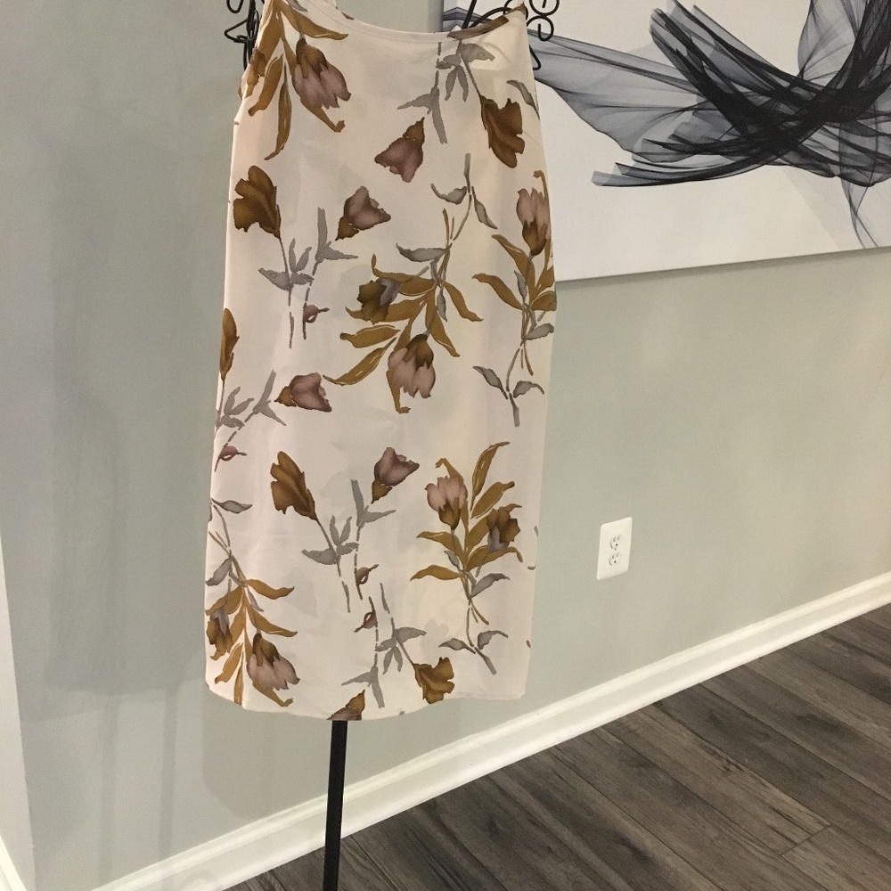Sense USA Ivory and Tan spaghetti strap Slip Dress - Picture 6 of 8